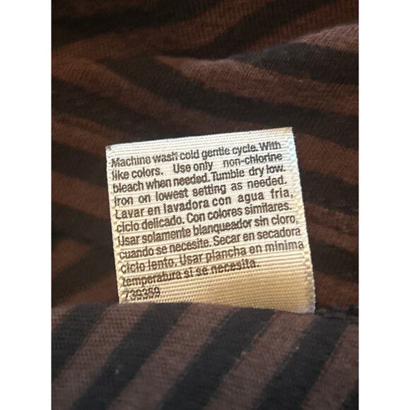 Vintage 1990s ANA Petite Brown/Black Stripe Layered Look Top Shirt Size PM - Picture 5 of 6